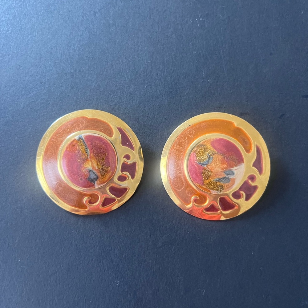 Vintage colorful 80s earrings
